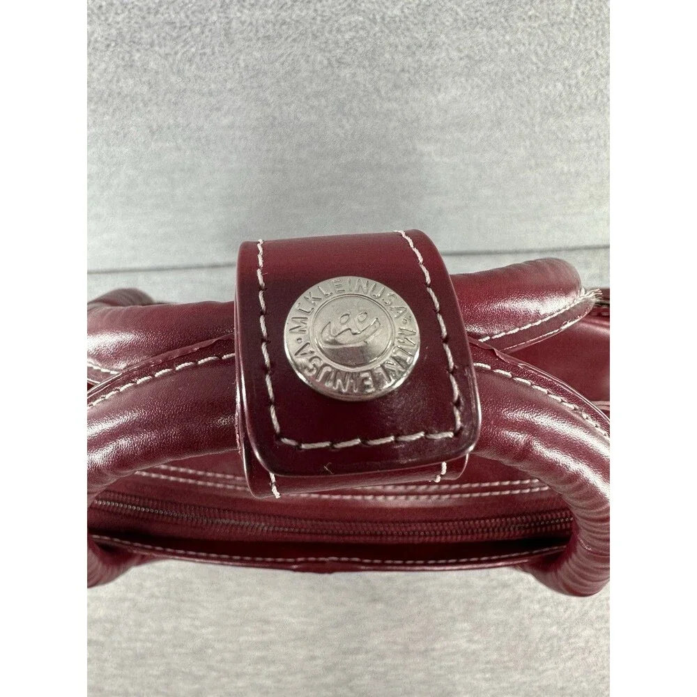 McKLEIN Red Leather Wheeled Laptop Case 15.6” Rolling Briefcase